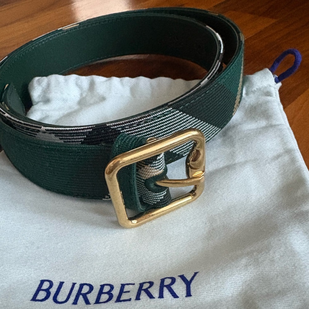 Burberry Green/Ivy Check Belt - Picture 6 of 17